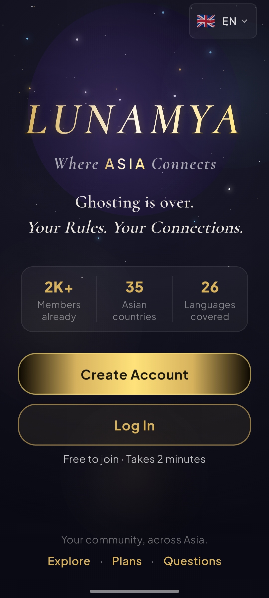 Lunamya app screen